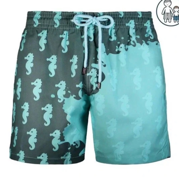 NWT Capelle Miami Switch Color Changing‎ Sea Horse Swim Trunks Sz 2XL - Picture 9 of 9